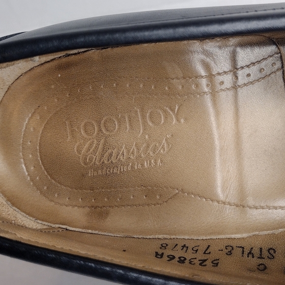 FootJoy Classics Men's Black Leather Office Business Tassel Slip On Loafers - Picture 10 of 14